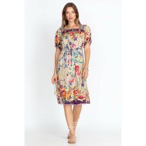 Johnny Was Topiary Rumi Floral Silk Dress Size M NWT